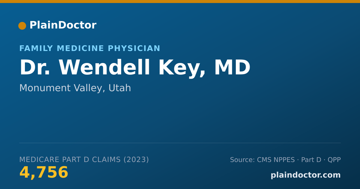 Shareable card for Wendell Key, MD - Family Medicine Physician, Monument Valley, UT