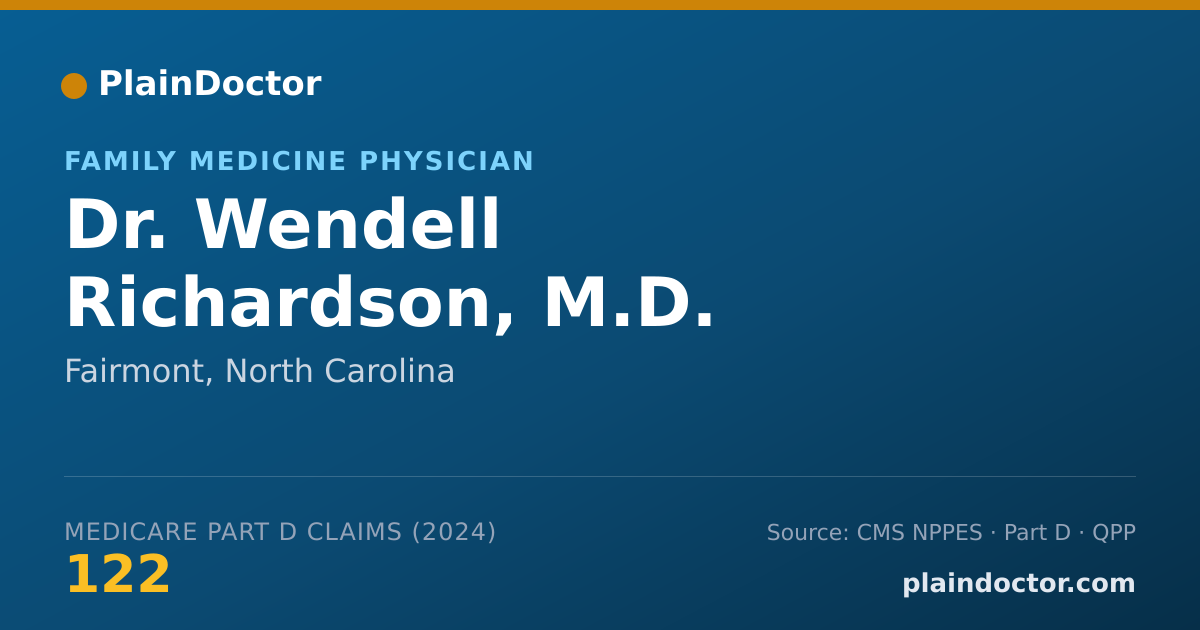 Shareable card for Wendell Richardson, M.D. - Family Medicine Physician, Fairmont, NC
