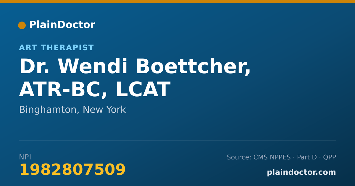 Shareable card for Wendi Boettcher, ATR-BC, LCAT - Art Therapist, Binghamton, NY