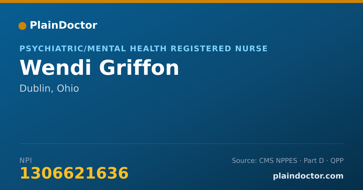 Shareable card for Wendi Griffon - Psychiatric/Mental Health Registered Nurse, Dublin, OH
