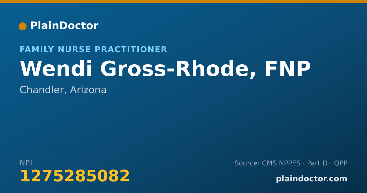 Shareable card for Wendi Gross-Rhode, FNP - Family Nurse Practitioner, Chandler, AZ