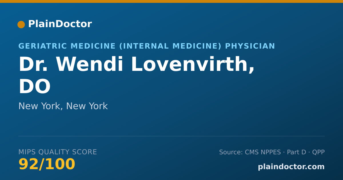 Shareable card for Wendi Lovenvirth, DO - Geriatric Medicine (Internal Medicine) Physician, New York, NY
