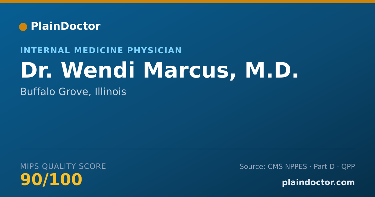 Shareable card for Wendi Marcus, M.D. - Internal Medicine Physician, Buffalo Grove, IL