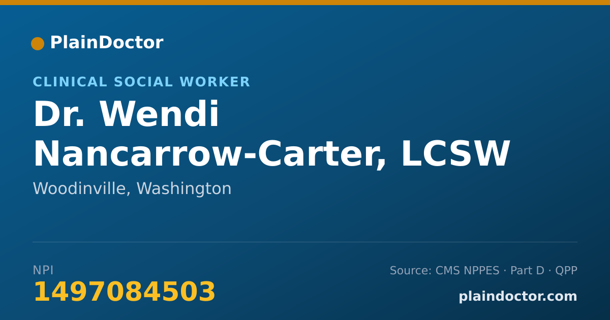Shareable card for Wendi Nancarrow-Carter, LCSW - Clinical Social Worker, Woodinville, WA
