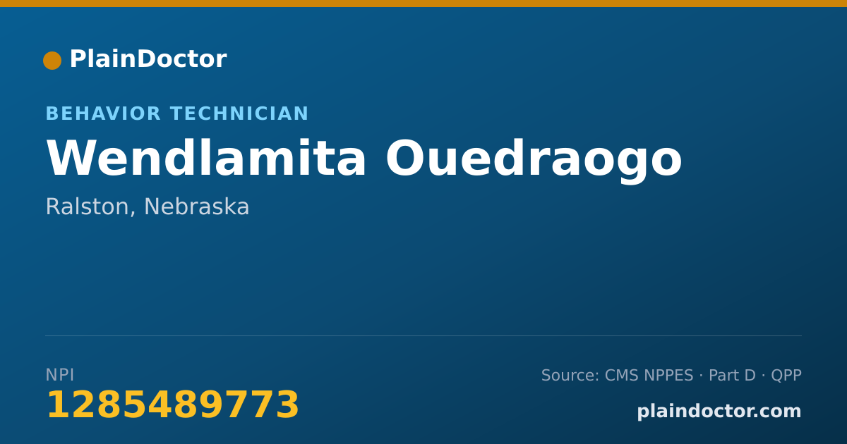 Shareable card for Wendlamita Ouedraogo - Behavior Technician, Ralston, NE