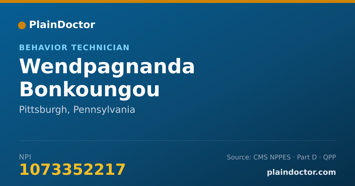 Shareable card for Wendpagnanda Bonkoungou - Behavior Technician, Pittsburgh, PA