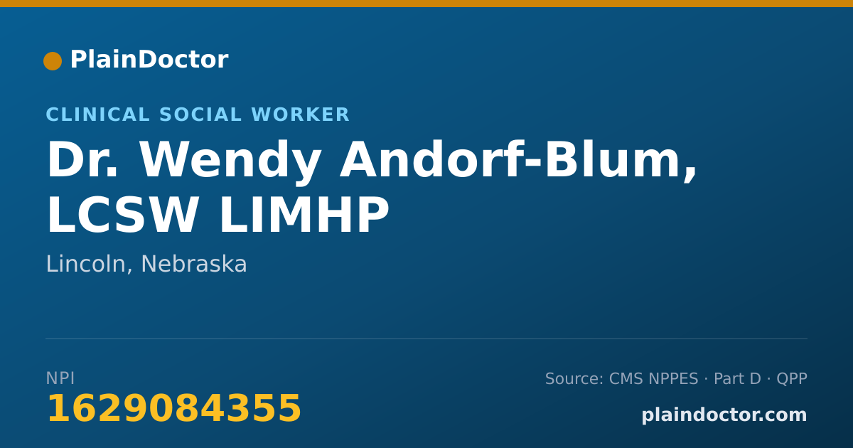 Shareable card for Wendy Andorf-Blum, LCSW LIMHP - Clinical Social Worker, Lincoln, NE