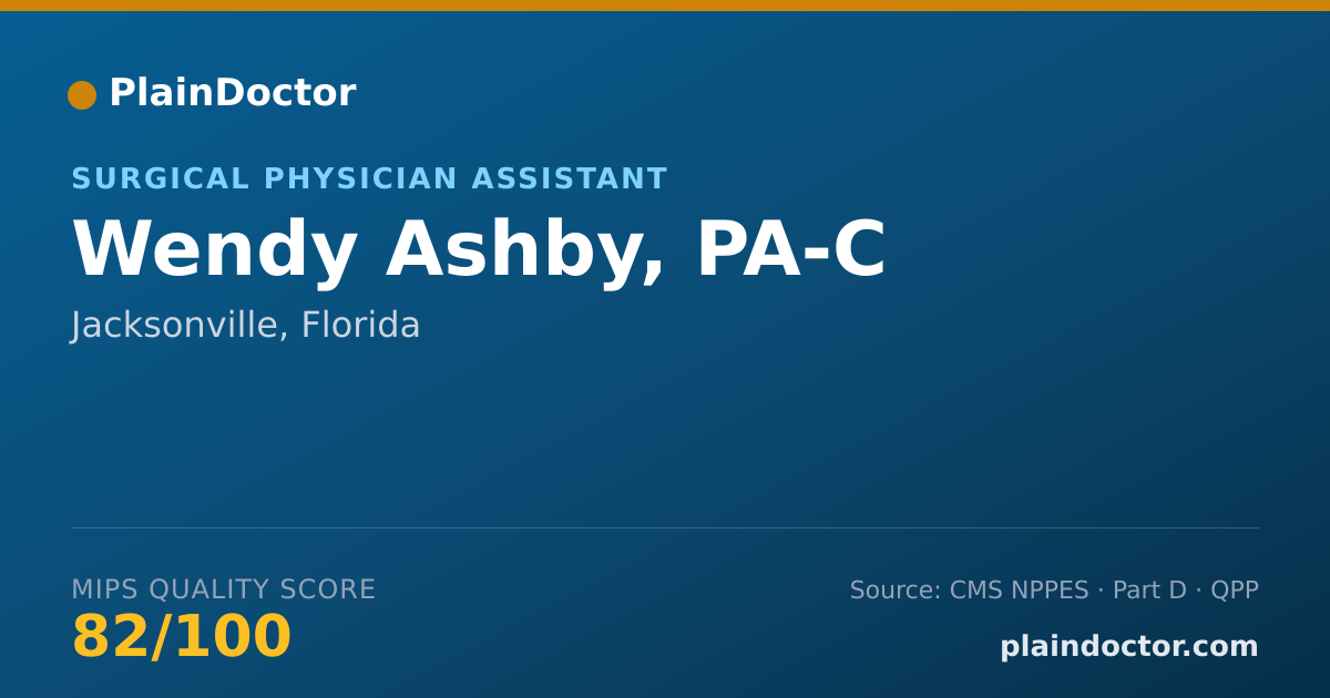 Shareable card for Wendy Ashby, PA-C - Surgical Physician Assistant, Jacksonville, FL