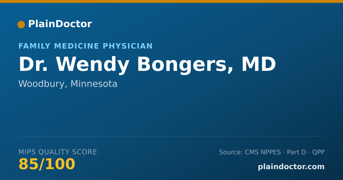 Shareable card for Wendy Bongers, MD - Family Medicine Physician, Woodbury, MN