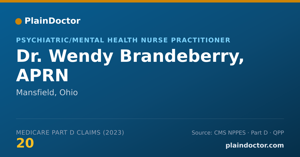 Shareable card for Wendy Brandeberry, APRN - Psychiatric/Mental Health Nurse Practitioner, Mansfield, OH