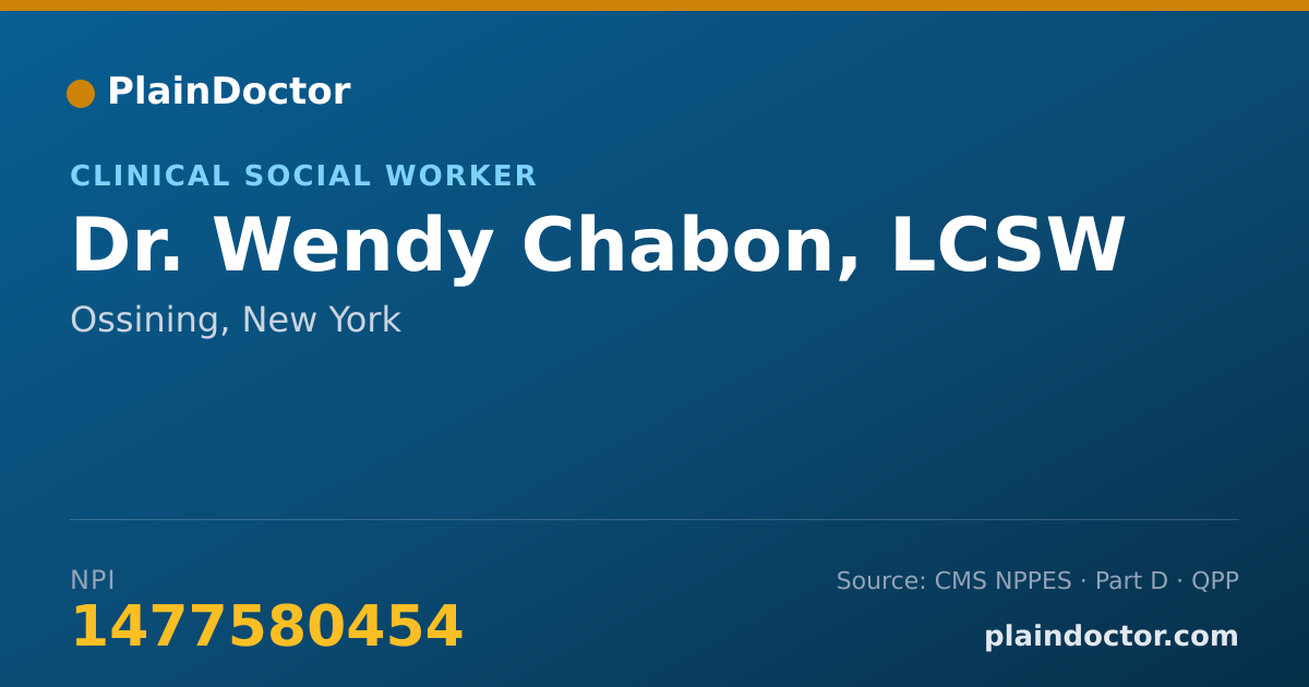 Shareable card for Wendy Chabon, LCSW - Clinical Social Worker, Ossining, NY
