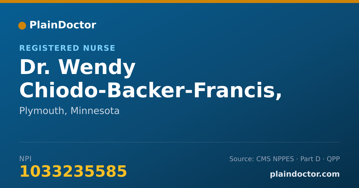 Shareable card for Wendy Chiodo-Backer-Francis, RN - Registered Nurse, Plymouth, MN