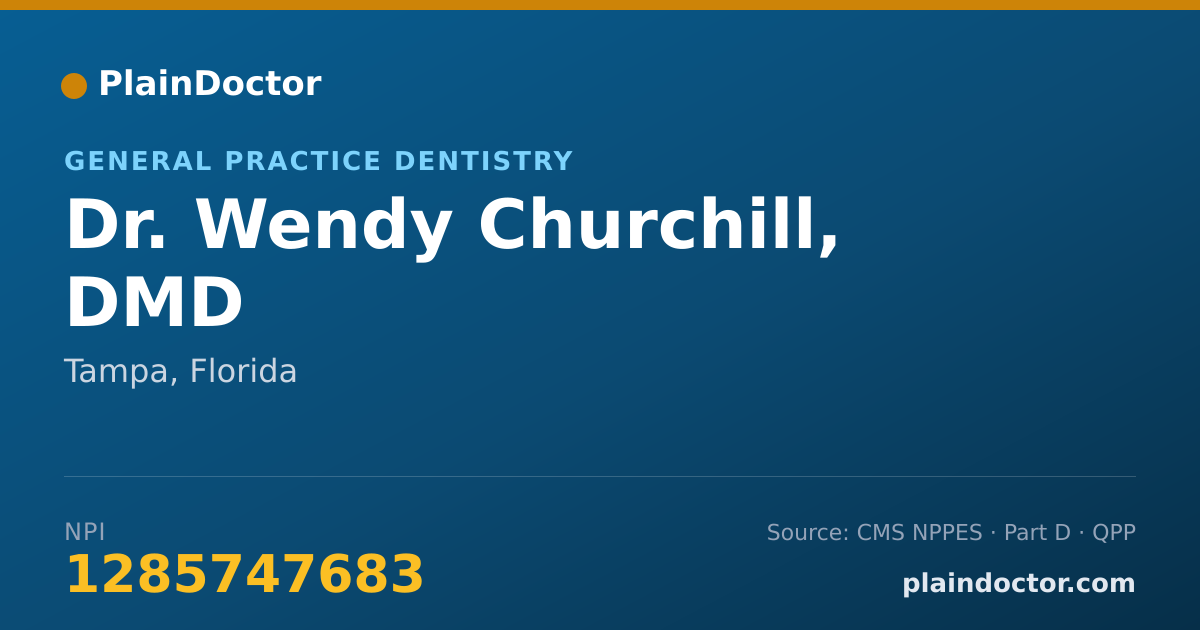 Shareable card for Wendy Churchill, DMD - General Practice Dentistry, Tampa, FL
