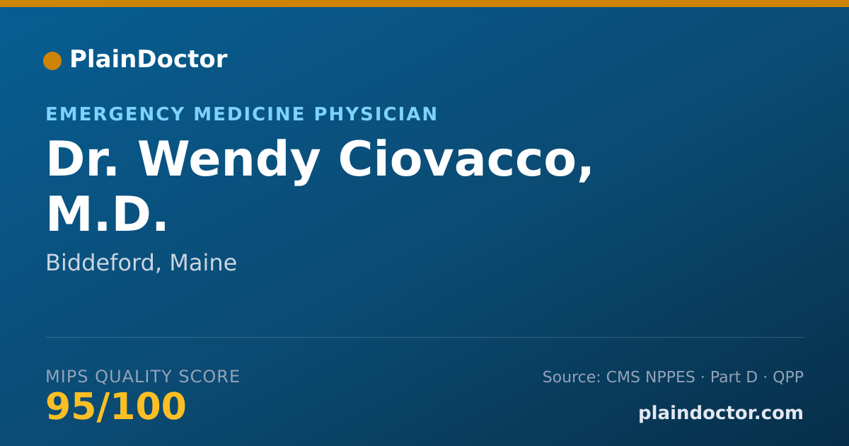 Shareable card for Wendy Ciovacco, M.D. - Emergency Medicine Physician, Biddeford, ME