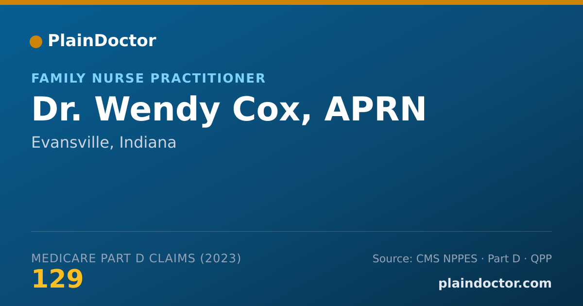 Shareable card for Wendy Cox, APRN - Family Nurse Practitioner, Evansville, IN