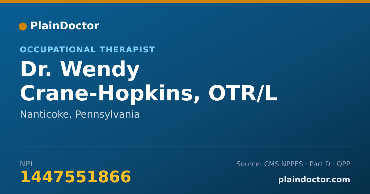 Shareable card for Wendy Crane-Hopkins, OTR/L - Occupational Therapist, Nanticoke, PA