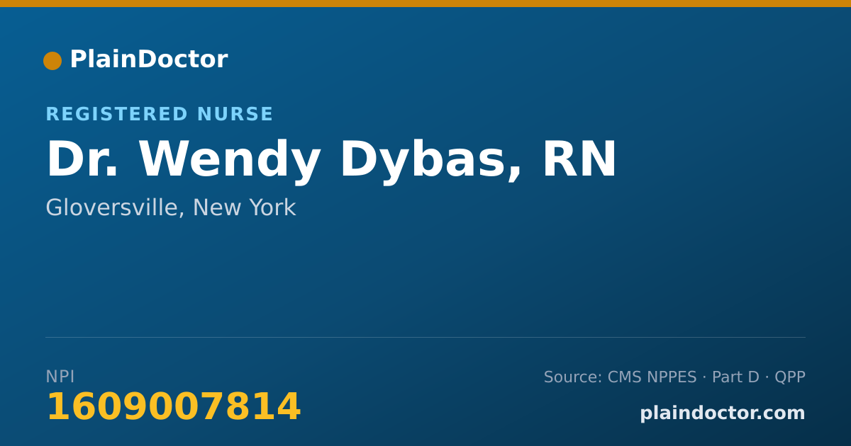 Shareable card for Wendy Dybas, RN - Registered Nurse, Gloversville, NY