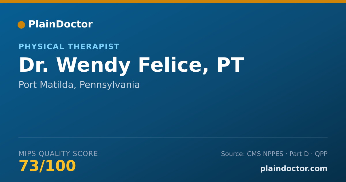 Shareable card for Wendy Felice, PT - Physical Therapist, Port Matilda, PA