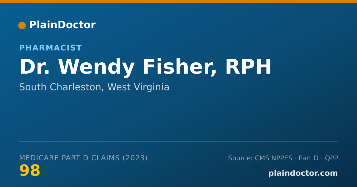 Shareable card for Wendy Fisher, RPH - Pharmacist, South Charleston, WV