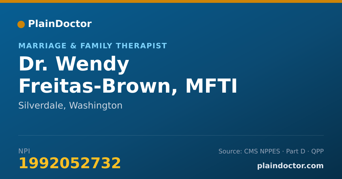 Shareable card for Wendy Freitas-Brown, MFTI - Marriage & Family Therapist, Silverdale, WA