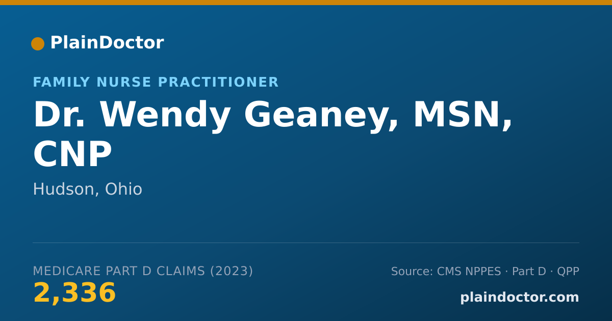 Shareable card for Wendy Geaney, MSN, CNP - Family Nurse Practitioner, Hudson, OH