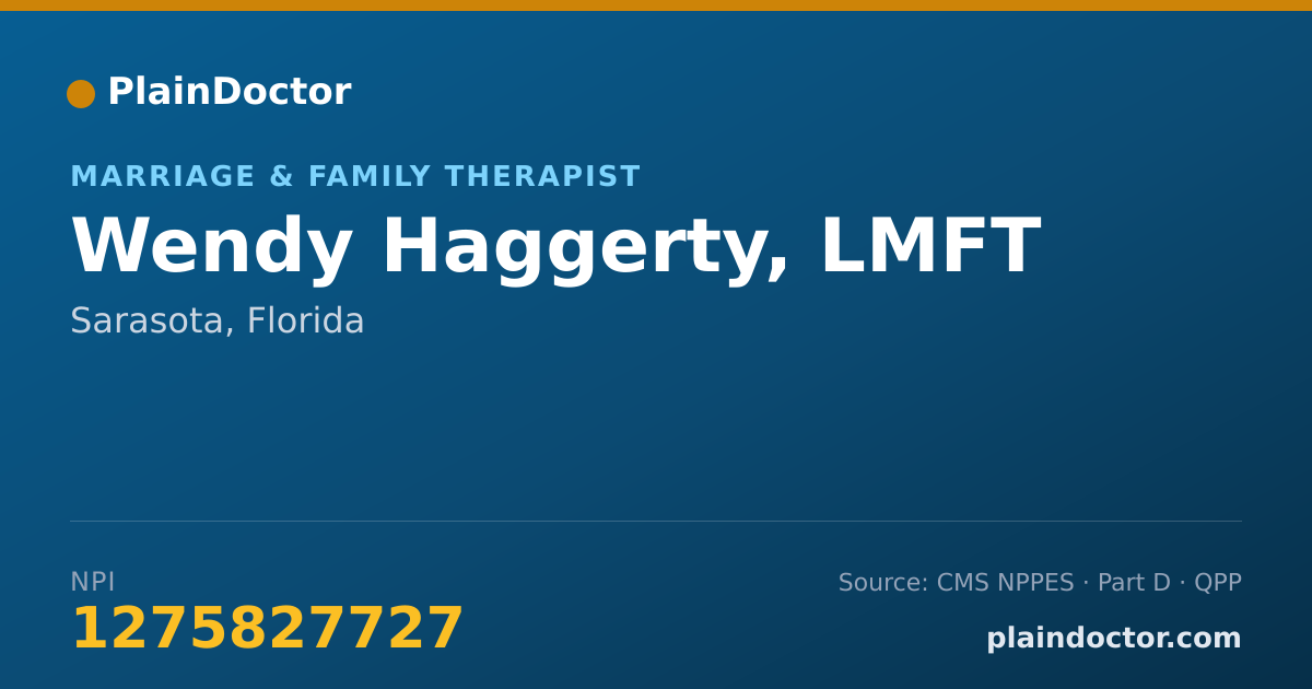 Shareable card for Wendy Haggerty, LMFT - Marriage & Family Therapist, Sarasota, FL