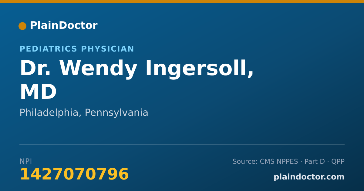 Shareable card for Wendy Ingersoll, MD - Pediatrics Physician, Philadelphia, PA