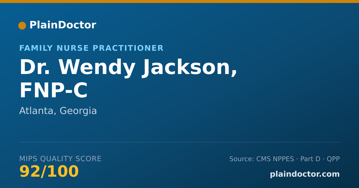 Shareable card for Wendy Jackson, FNP-C - Family Nurse Practitioner, Atlanta, GA