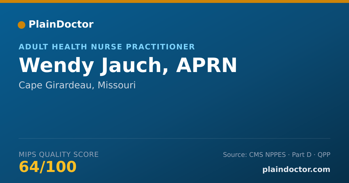 Shareable card for Wendy Jauch, APRN - Adult Health Nurse Practitioner, Cape Girardeau, MO