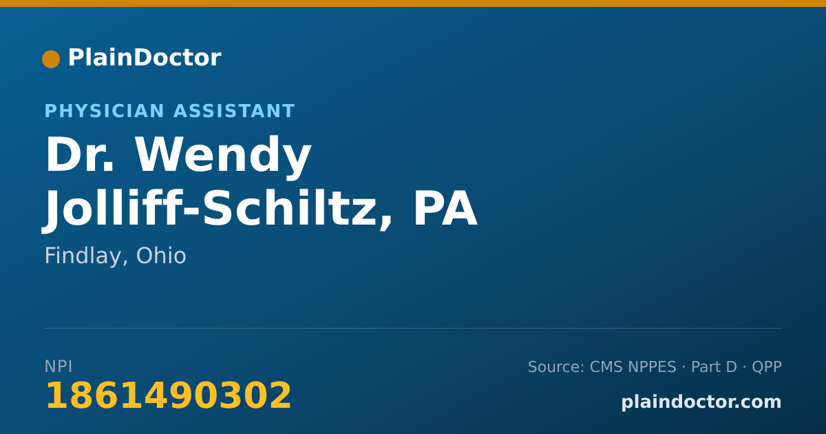 Shareable card for Wendy Jolliff-Schiltz, PA - Physician Assistant, Findlay, OH
