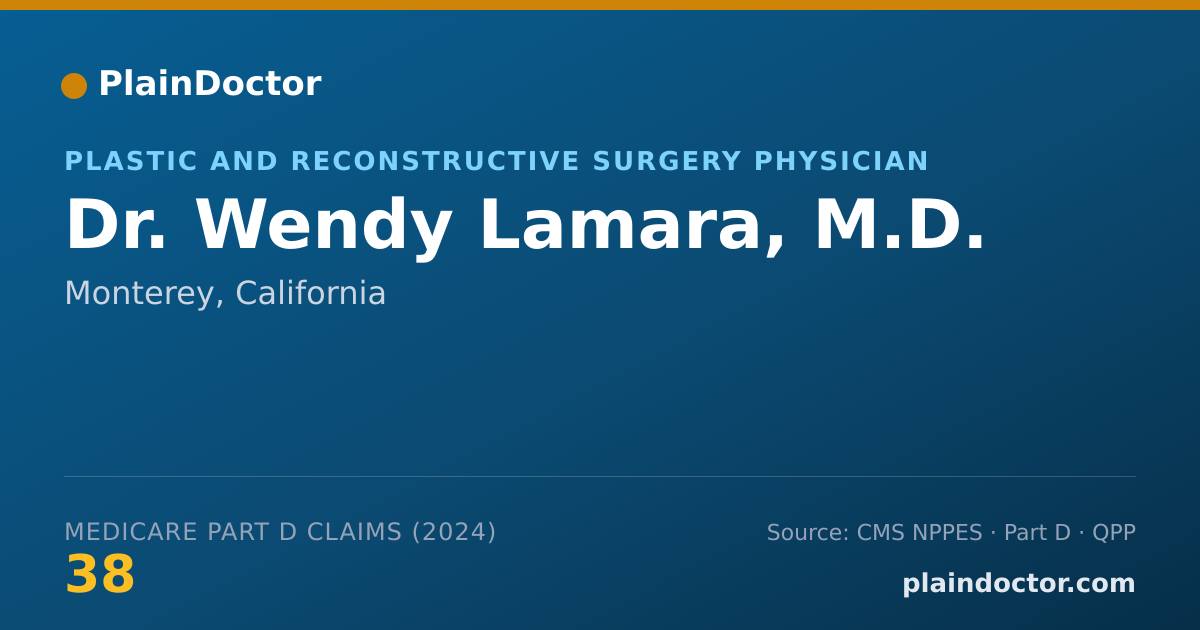 Shareable card for Wendy Lamara, M.D. - Plastic Surgery Physician, Monterey, CA