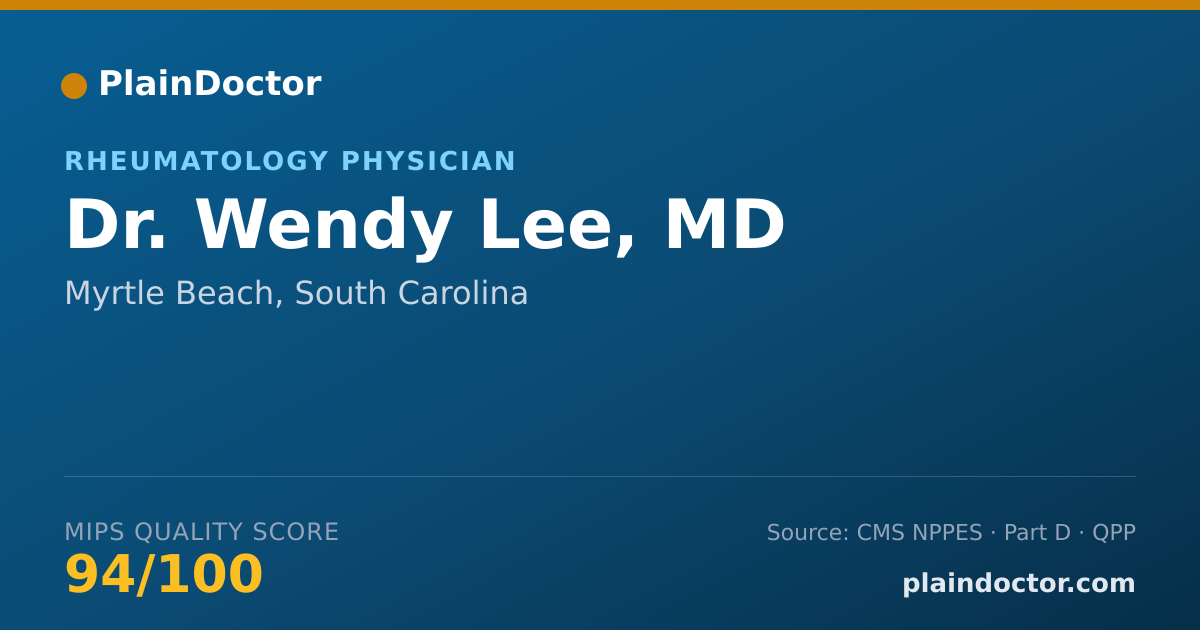 Shareable card for Wendy Lee, MD - Rheumatology Physician, Myrtle Beach, SC