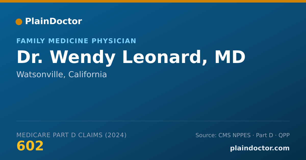 Shareable card for Wendy Leonard, MD - Family Medicine Physician, Watsonville, CA