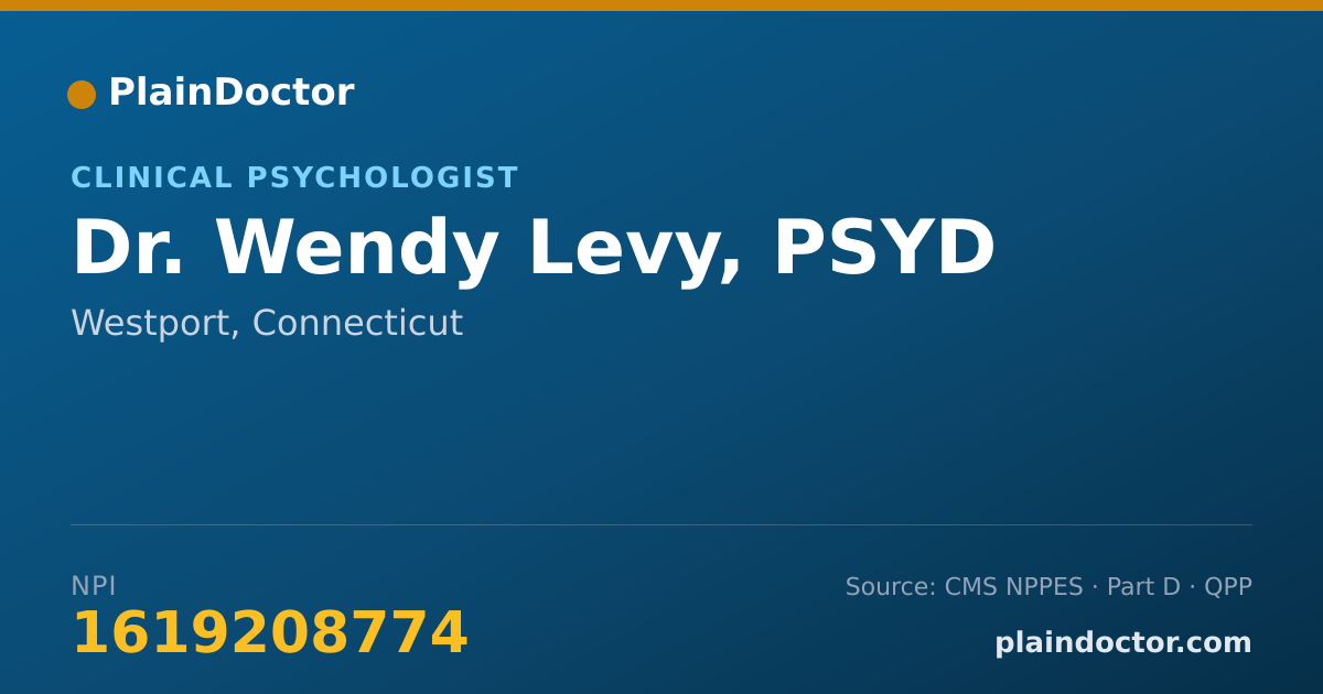 Shareable card for Wendy Levy, PSYD - Clinical Psychologist, Westport, CT