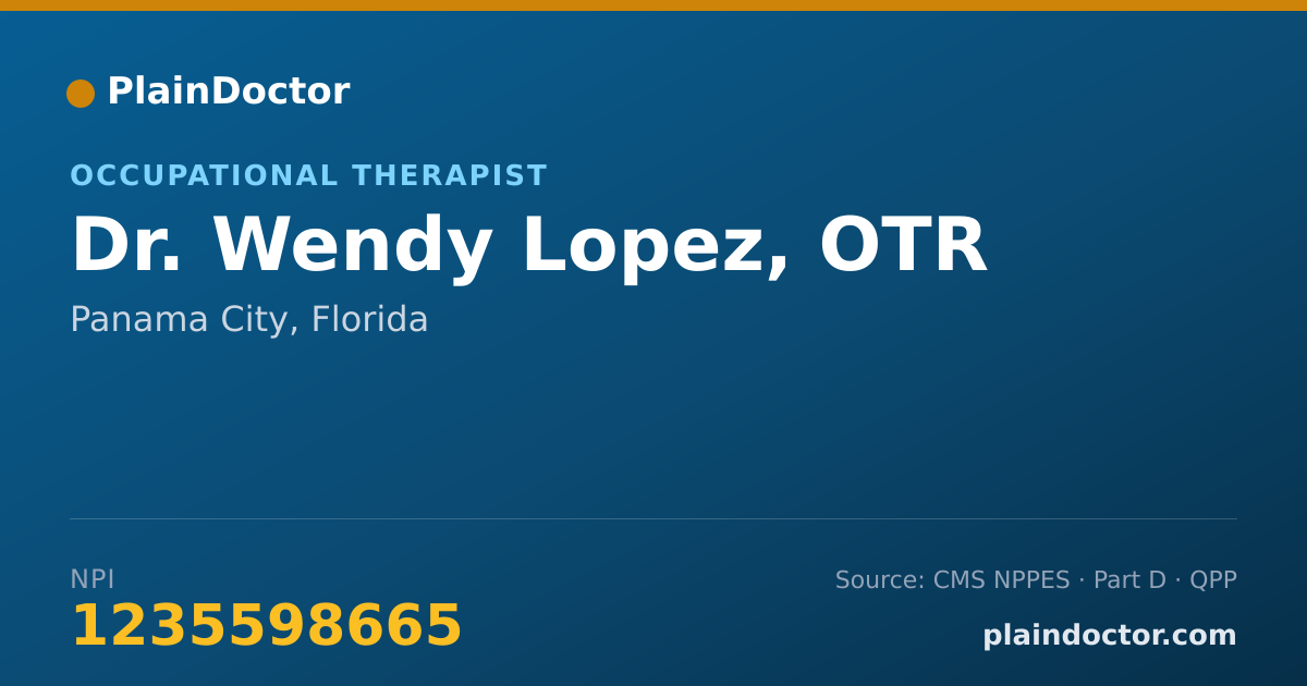 Shareable card for Wendy Lopez, OTR - Occupational Therapist, Panama City, FL