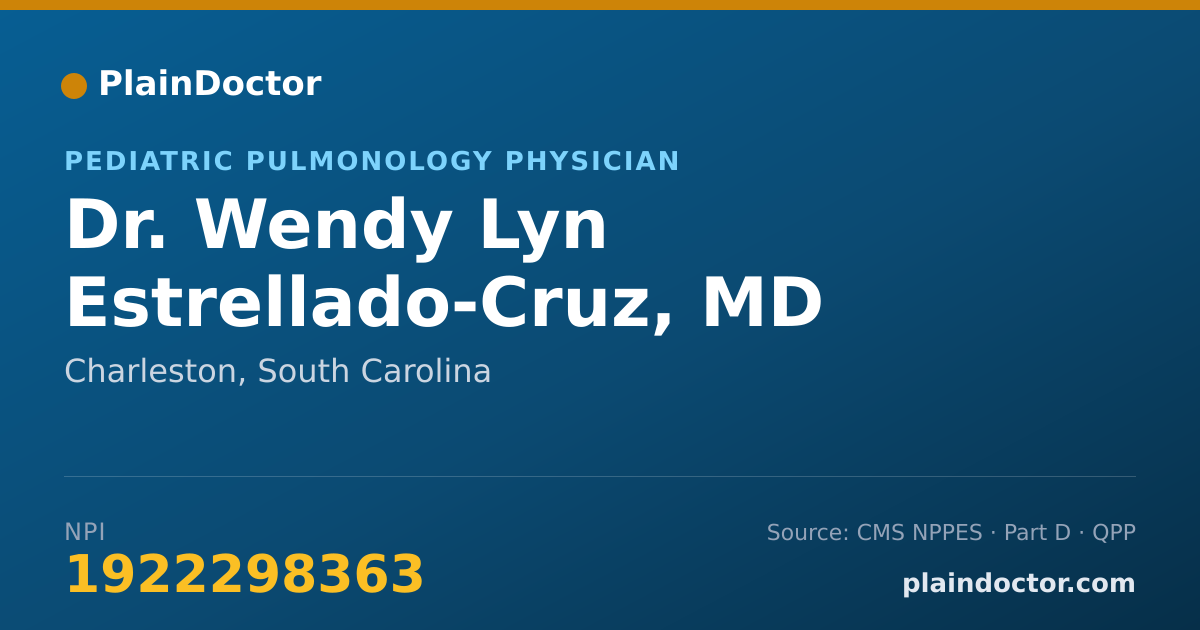 Shareable card for Wendy Lyn Estrellado-Cruz, MD - Pediatric Pulmonology Physician, Charleston, SC