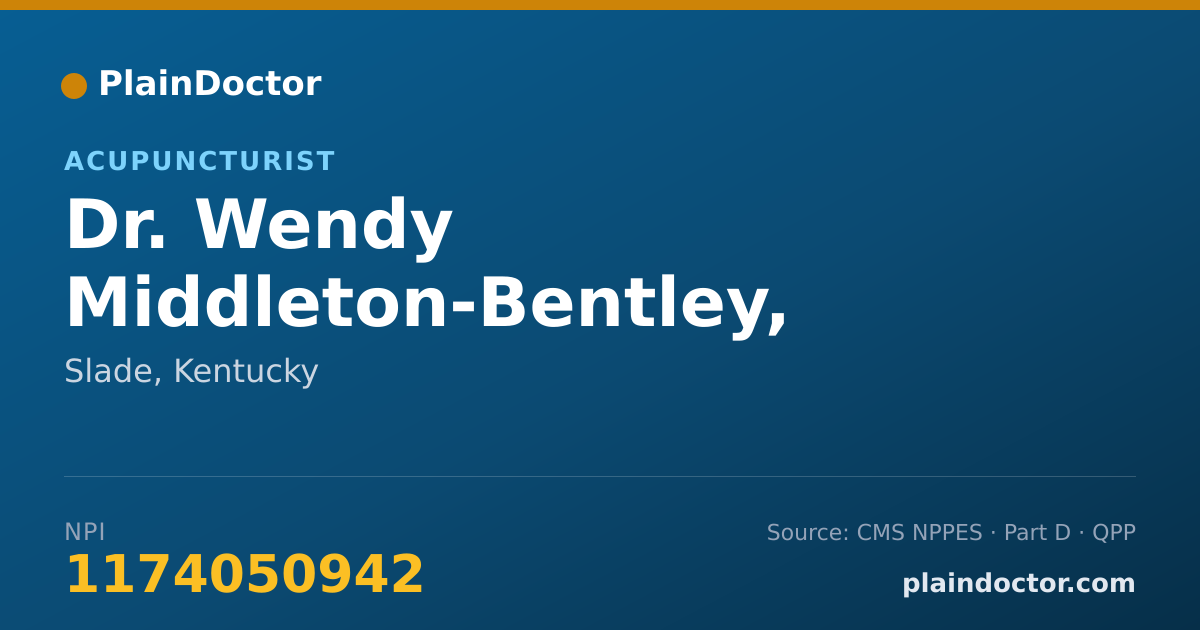 Shareable card for Wendy Middleton-Bentley, LAC. - Acupuncturist, Slade, KY