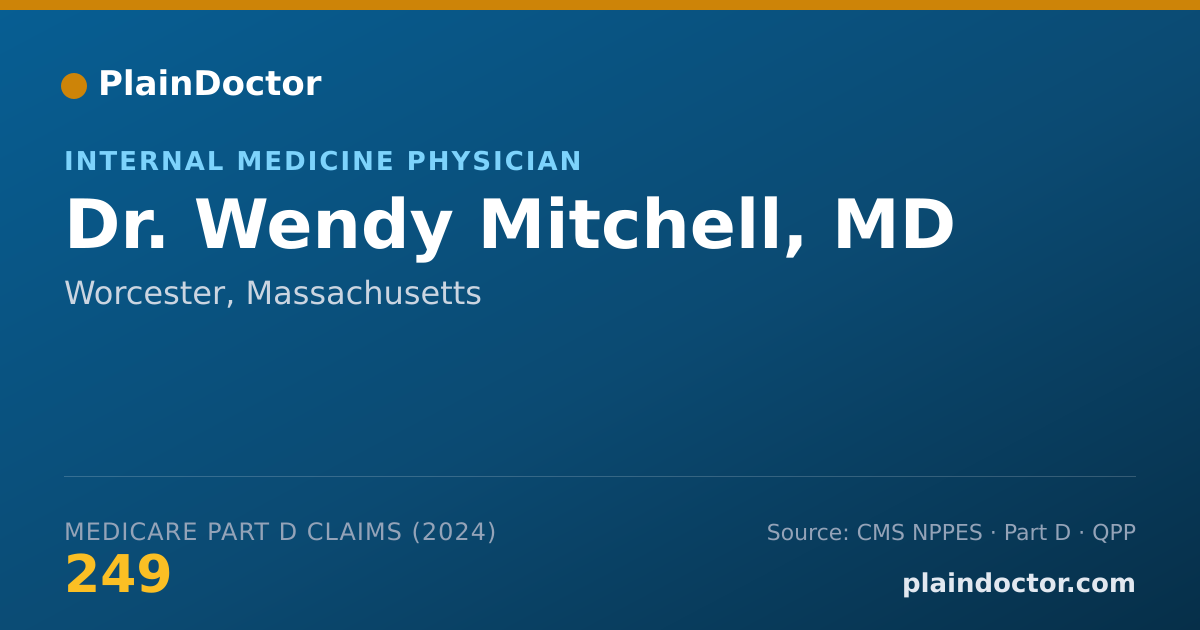 Shareable card for Wendy Mitchell, MD - Internal Medicine Physician, Worcester, MA