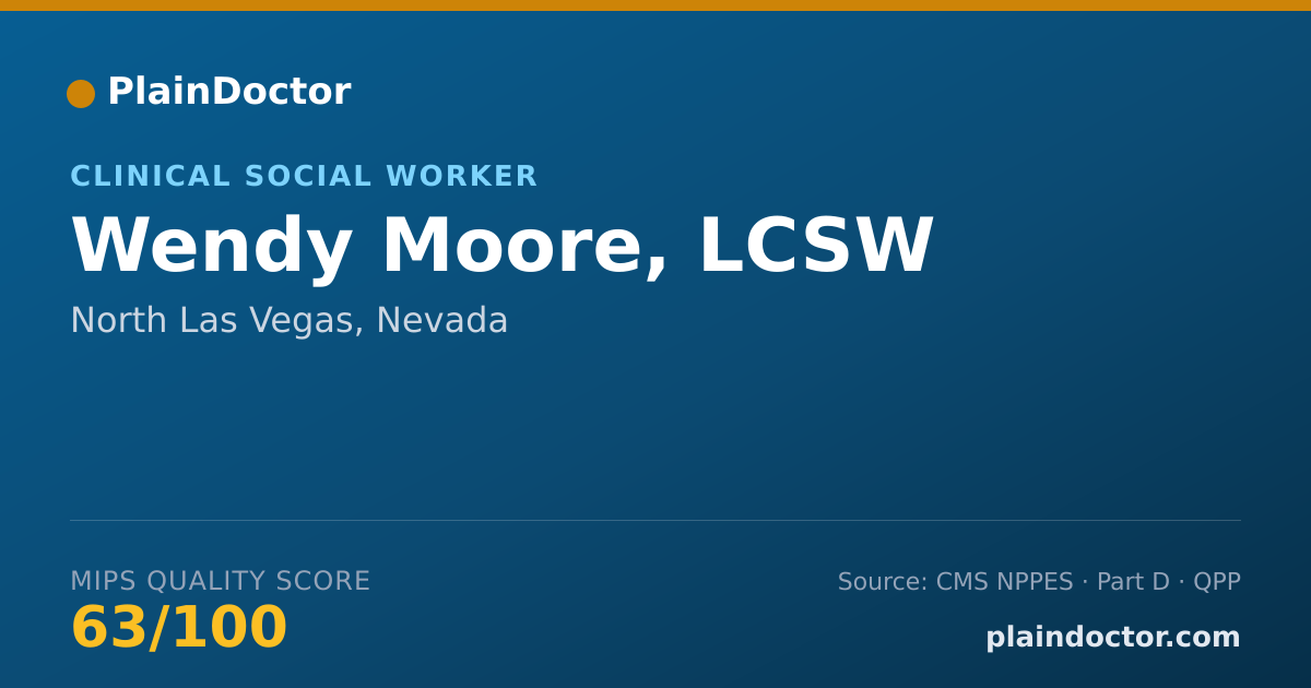Shareable card for Wendy Moore, LCSW - Behavior Analyst, North Las Vegas, NV