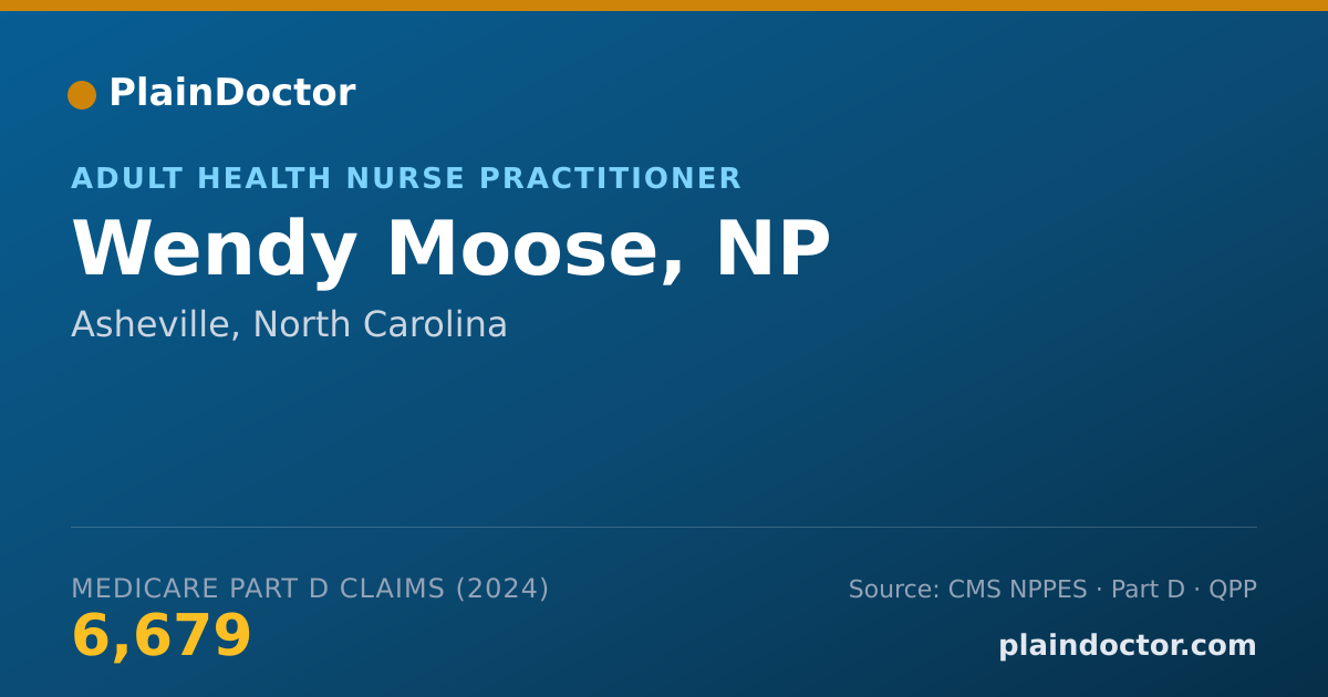 Shareable card for Wendy Moose, NP - Adult Health Nurse Practitioner, Asheville, NC