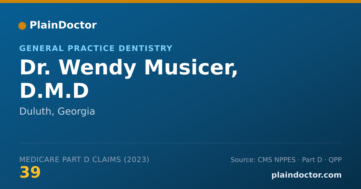 Shareable card for Wendy Musicer, D.M.D - General Practice Dentistry, Duluth, GA