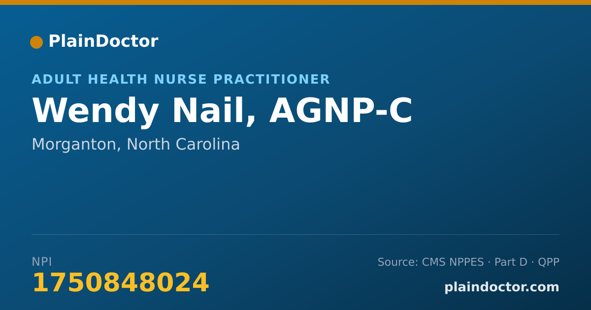 Shareable card for Wendy Nail, AGNP-C - Adult Health Nurse Practitioner, Morganton, NC
