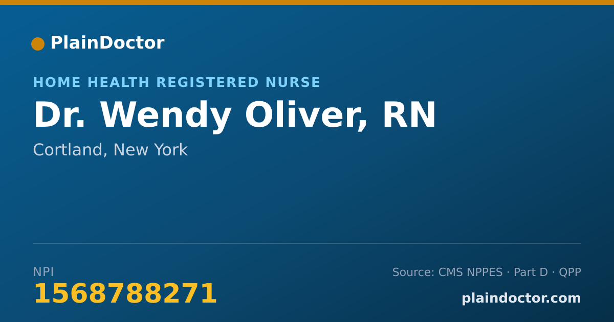 Shareable card for Wendy Oliver, RN - Home Health Registered Nurse, Cortland, NY