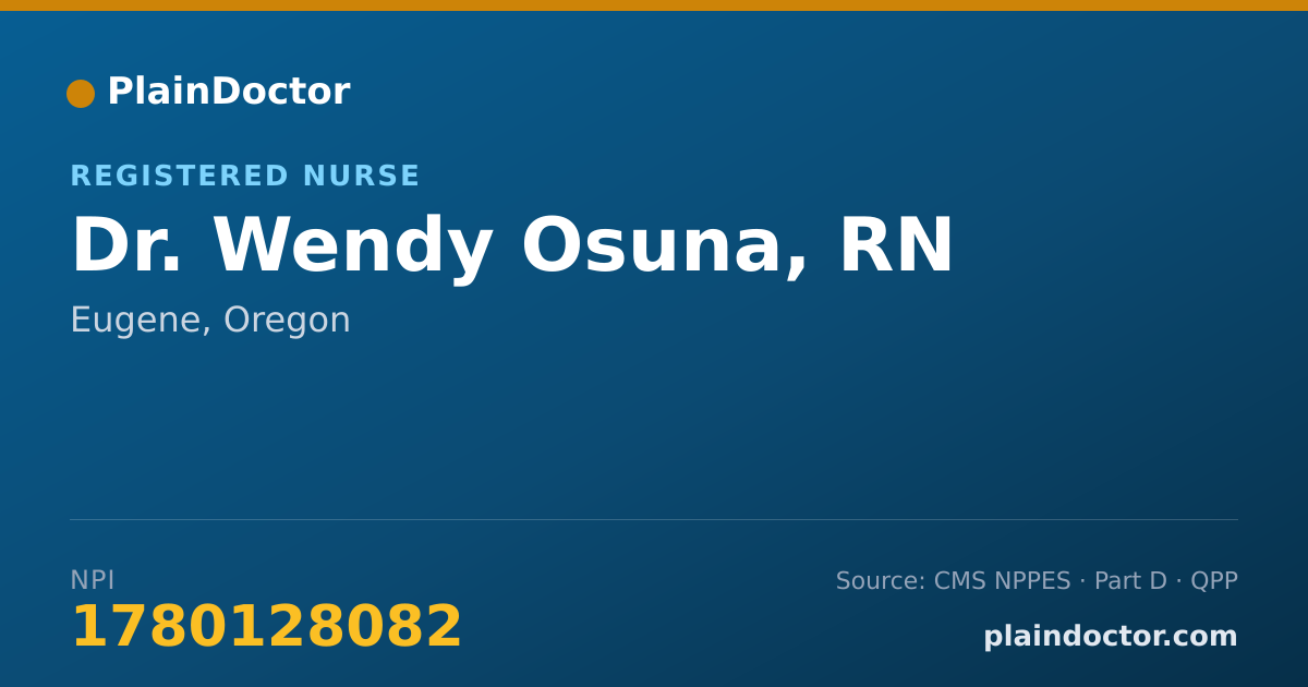 Shareable card for Wendy Osuna, RN - Registered Nurse, Eugene, OR
