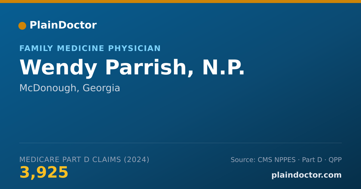 Shareable card for Wendy Parrish, N.P. - Family Medicine Physician, McDonough, GA