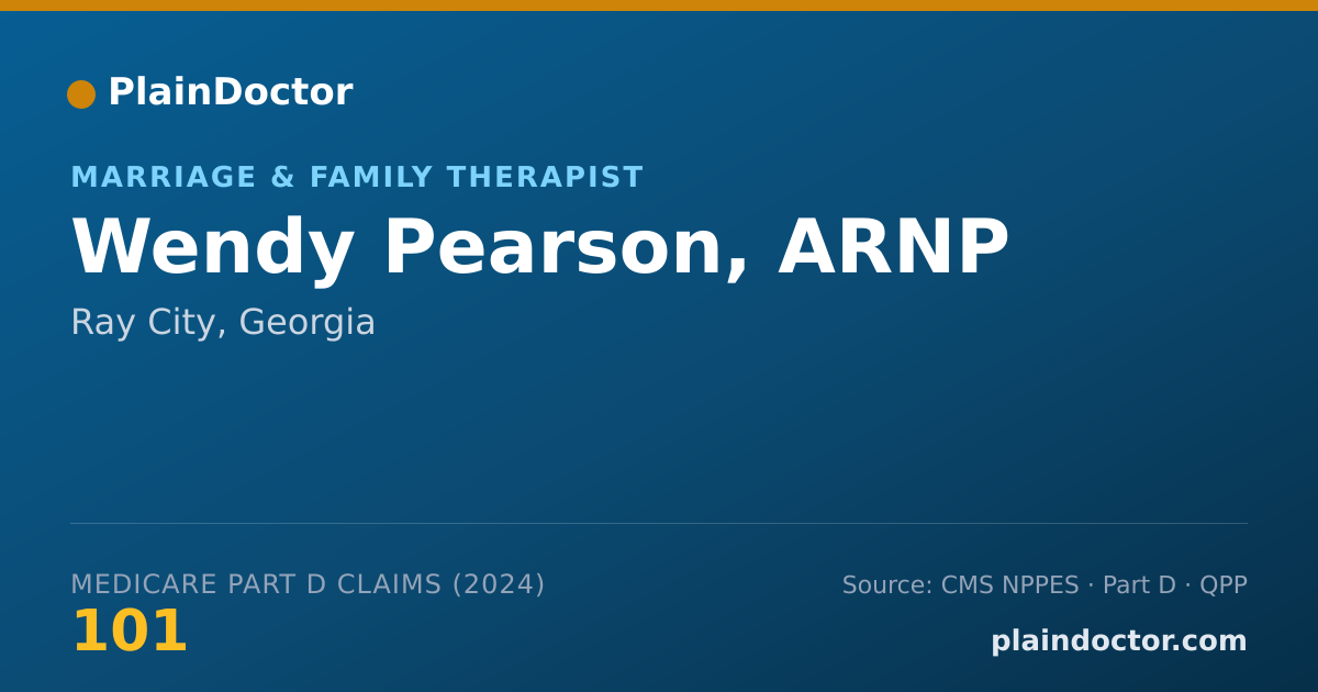 Shareable card for Wendy Pearson, ARNP - Marriage & Family Therapist, Ray City, GA