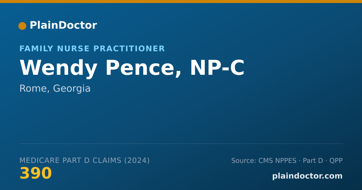 Shareable card for Wendy Pence, NP-C - Family Nurse Practitioner, Rome, GA