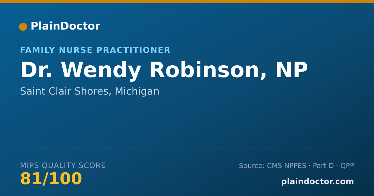 Shareable card for Wendy Robinson, NP - Family Nurse Practitioner, Saint Clair Shores, MI