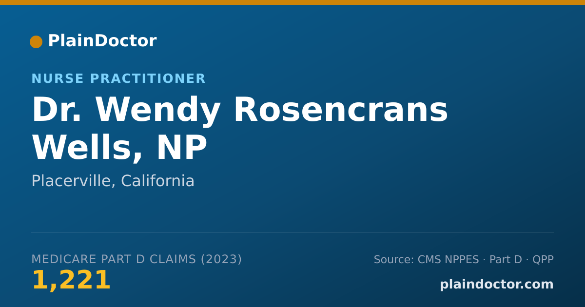 Shareable card for Wendy Rosencrans Wells, NP - Nurse Practitioner, Placerville, CA