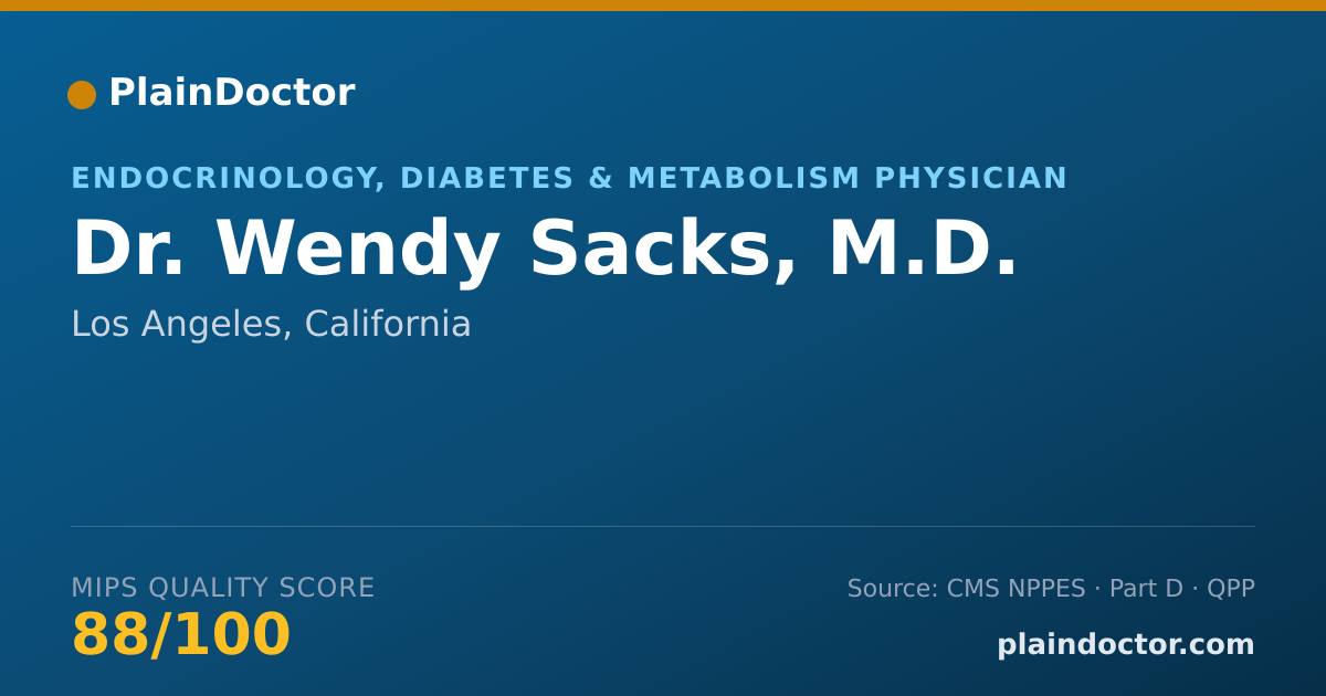 Shareable card for Wendy Sacks, M.D. - Endocrinology, Diabetes & Metabolism Physician, Los Angeles, CA